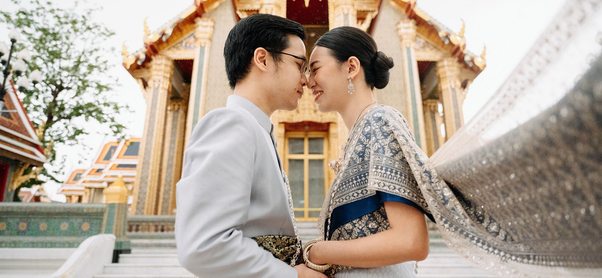 Thai couple get married.