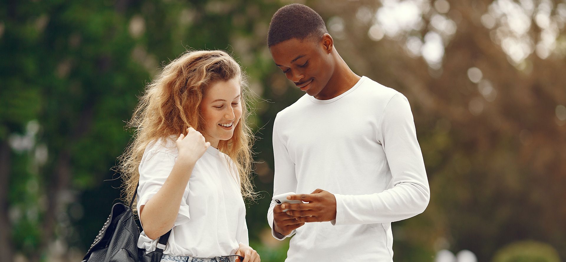 White woman meet a black man.