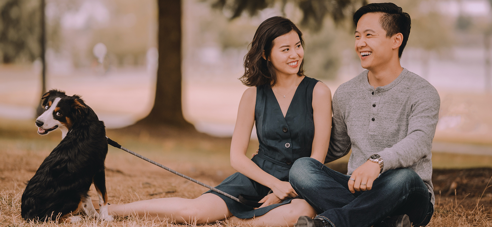 Asian couple on a romantic date.