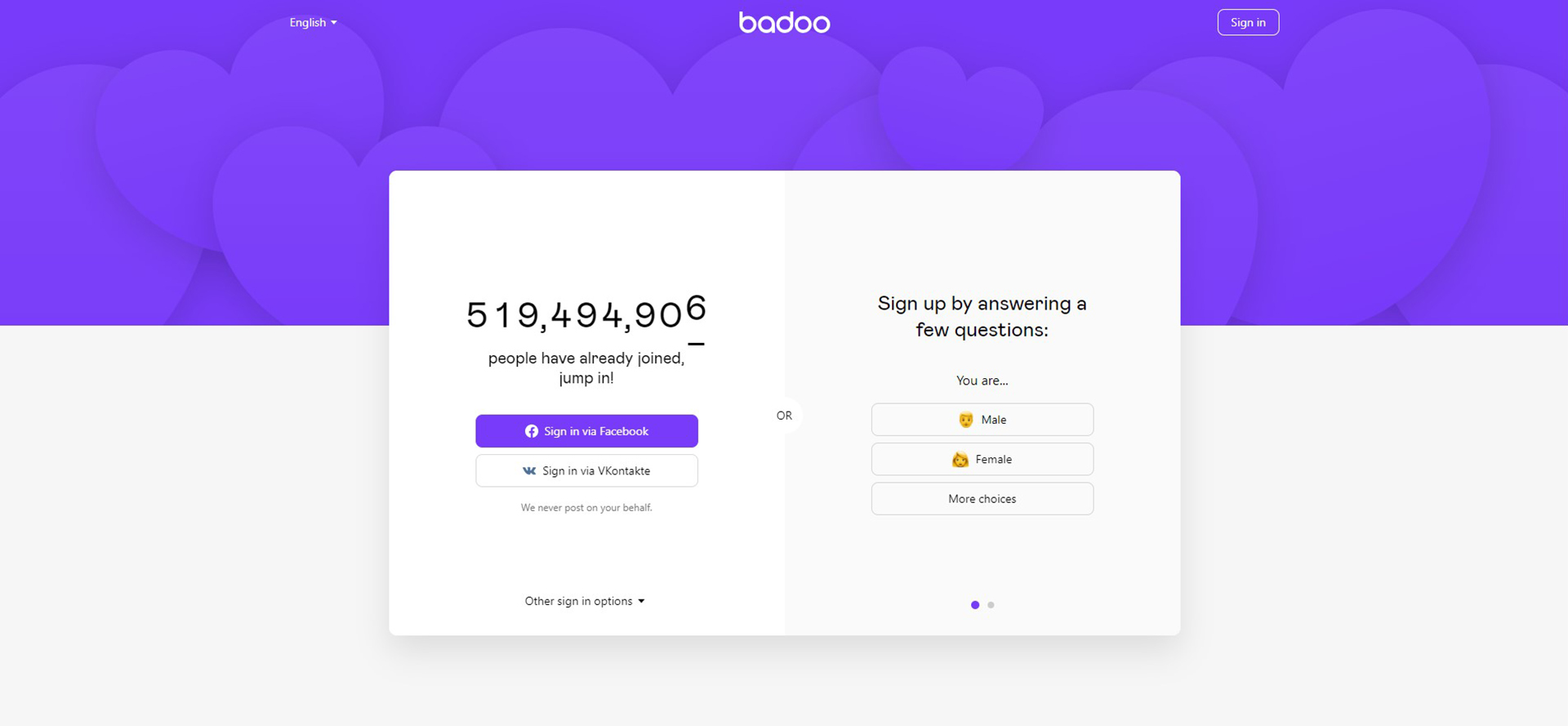 Badoo Site Screenshot.