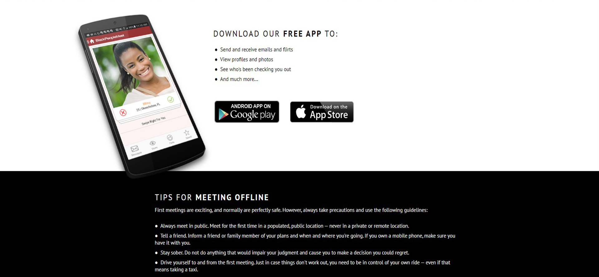 BlackPeopleMeet Mobile App.