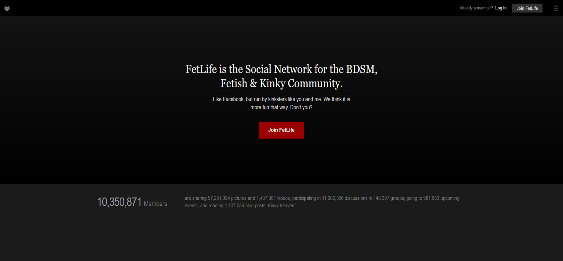 FetLife Site Screenshot.