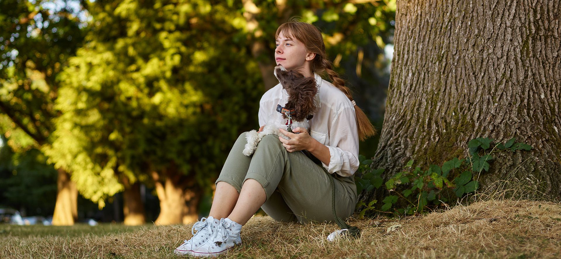 Introverted single in the park.