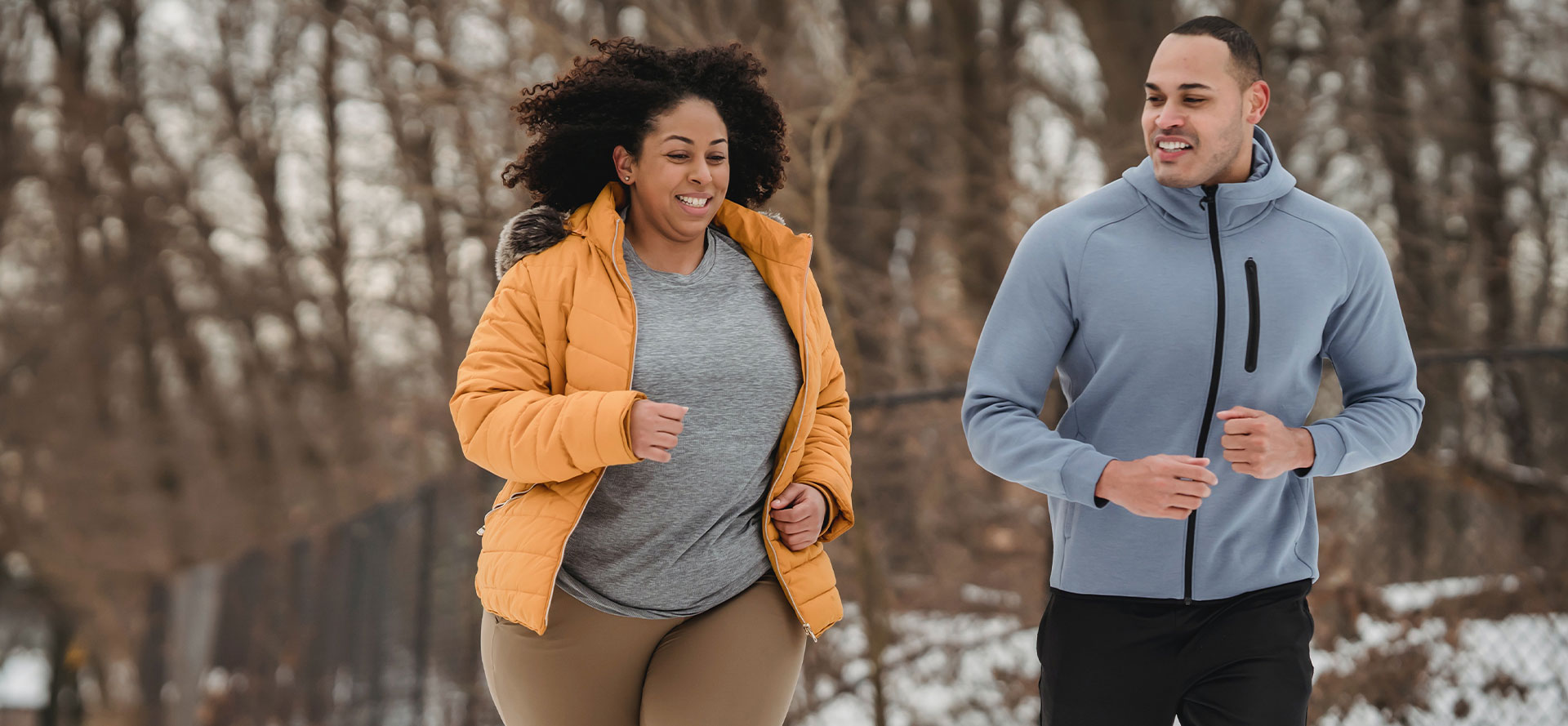 A couple on their morning run.