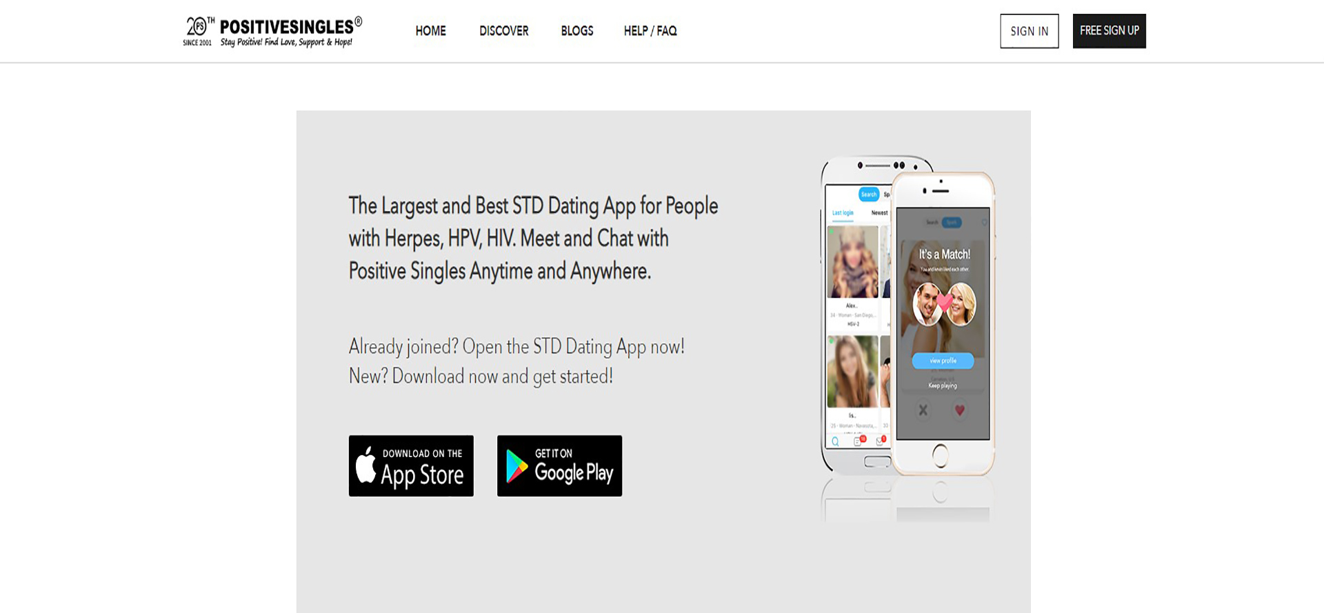 Positive Singles Mobile App.