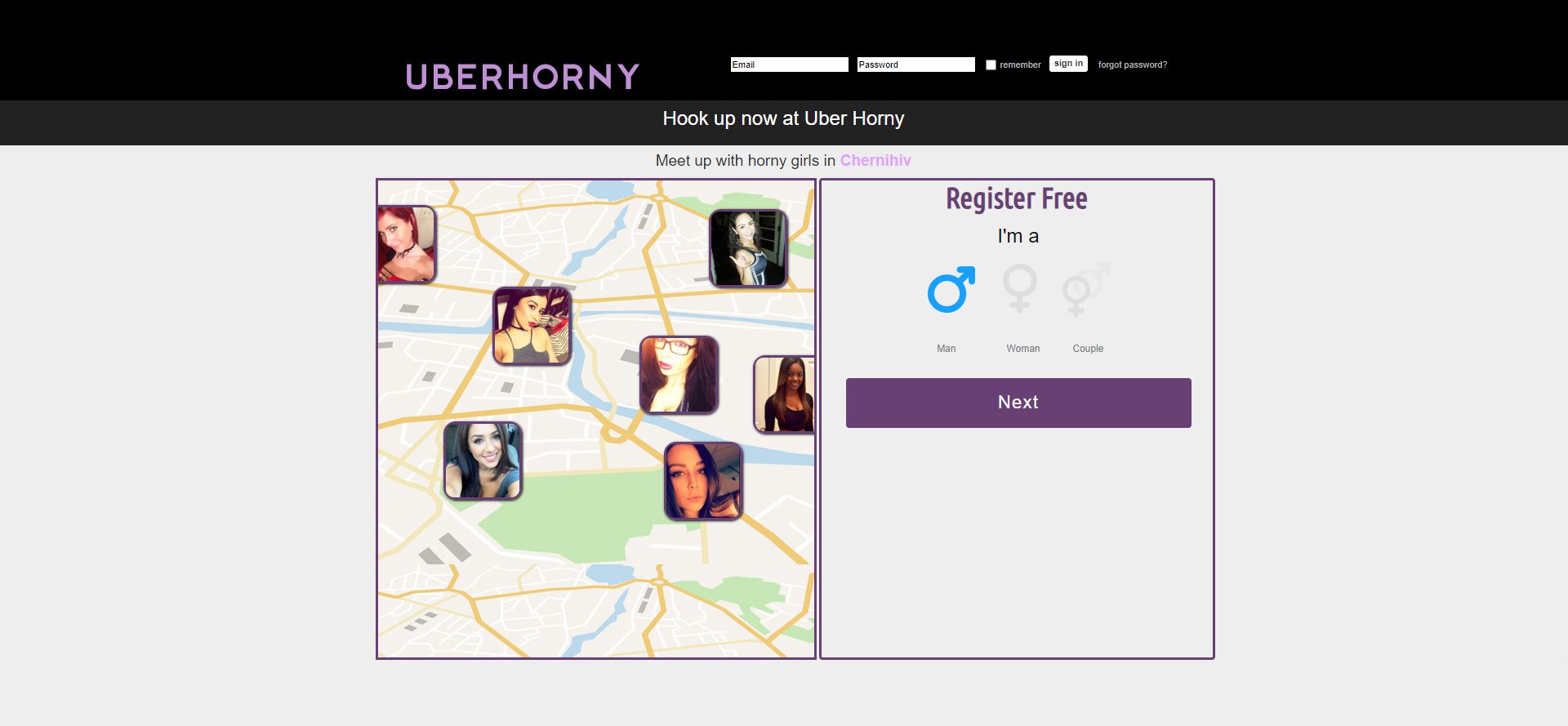 UberHorny site.